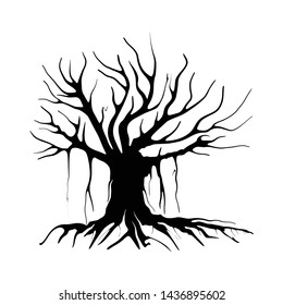 tree silhouette vector, hand drawn for dead tree