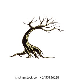 tree silhouette vector, hand drawn for dead tree