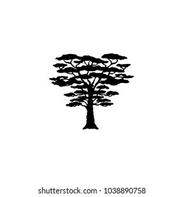 Tree silhouette vector, icon design element