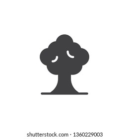 Tree silhouette vector icon. filled flat sign for mobile concept and web design. Garden tree glyph icon. Agriculture symbol, logo illustration. Pixel perfect vector graphics