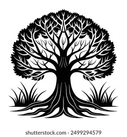 Tree silhouette vector icon illustration
