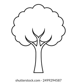 Ilustración de icono de Vector de silueta de árbol