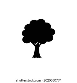 Icono de vector de silueta de árbol aislado en el fondo. Ilustración del vector