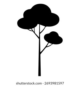 Tree Silhouette Vector Icon Nature Plant Graphic Element for Environmental Design Garden Concepts Vector illustration