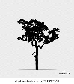 Tree silhouette. Vector illustration.