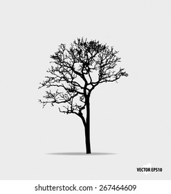 Silhouette de árbol. Ilustración vectorial.