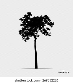 Tree silhouette. Vector illustration.