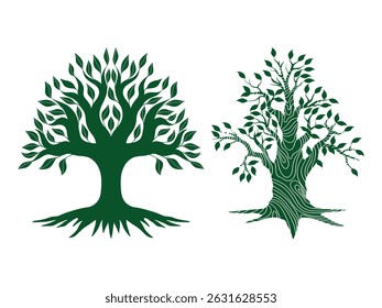Tree silhouette vector illustration set