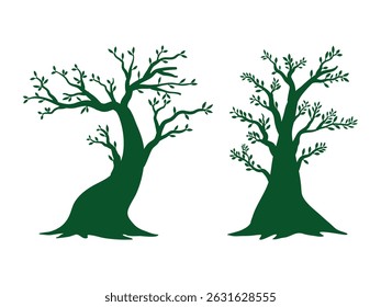 Tree silhouette vector illustration set