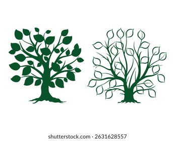 Tree silhouette vector illustration set