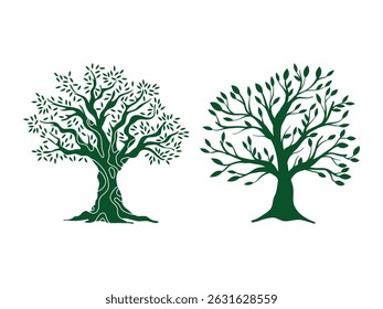 Tree silhouette vector illustration set