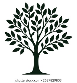 Tree Silhouette Vector Illustration Transparent Background