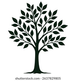 Tree Silhouette Vector Illustration Transparent Background
