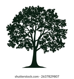 Tree Silhouette Vector Illustration Transparent Background
