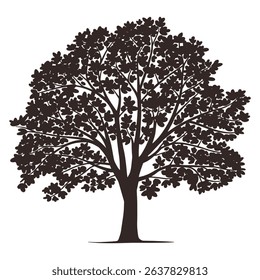 Tree Silhouette Vector Illustration Transparent Background