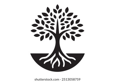 ilustração vetor silhueta árvore com fundo branco 