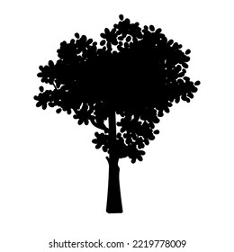 Tree silhouette. Vector illustrations for landscapes or floral designs.