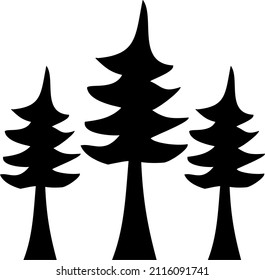 Tree silhouette vector image. Can be used as a simple or basic illustration in drawing landscapes, nature, outdoors.