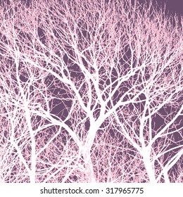 Tree silhouette, vector landscape