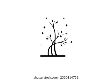 Tree silhouette vector logo design