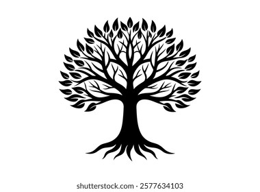 tree silhouette vector tree, vector, nature, 