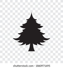 tree silhouette vector on transparent background