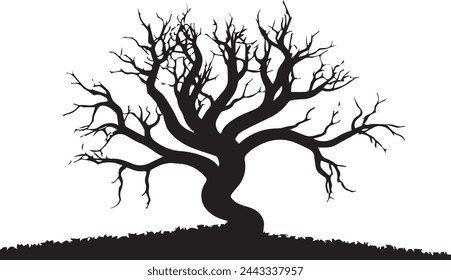  Tree silhouette vector. Set of silhouettes. trees silhouettes on the white background.