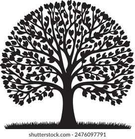 Ilustración de arte de estilo de Vector de silueta de árbol 