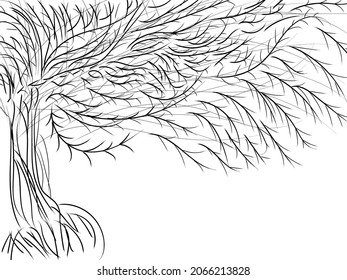 Tree silhouette vector wallpaper creative design.