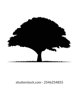 tree silhouette vector with white background. Tree logo. Vector icon tree