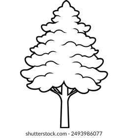 Tree silhouette silhouette with white background