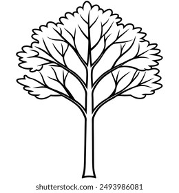 Tree silhouette silhouette with white background