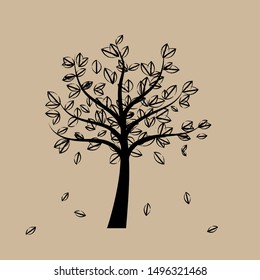 Tree Silhouettes. Abstract tree. Vector illustration