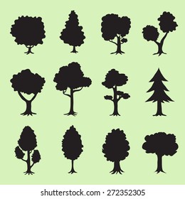 Tree silhouettes collection