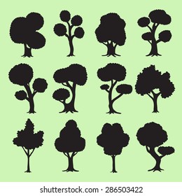 Tree silhouettes collection