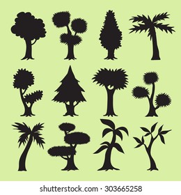 Tree silhouettes collection