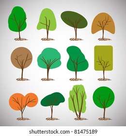 Tree silhouettes collection