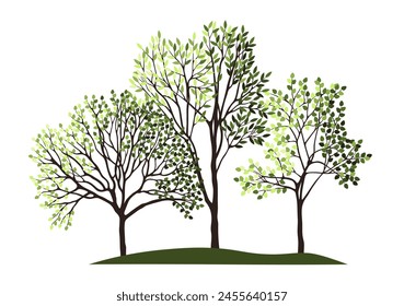 Tree silhouettes for the landscape design. Entourage design. Vector illustration.