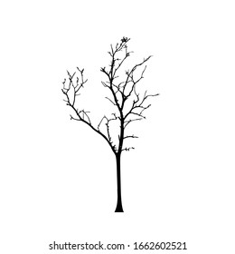 Baum-Silhouetten auf weißem Hintergrund. Vektorillustration-Illustrationsdesign.