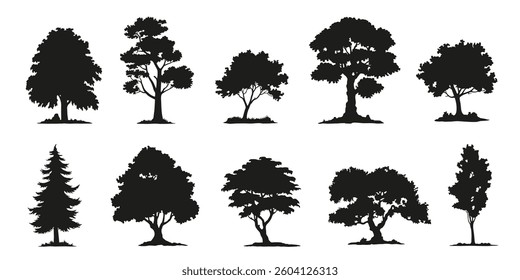 tree silhouettes on white background volume 1