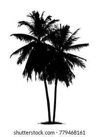 tree silhouettes on white background. Vector illustration.