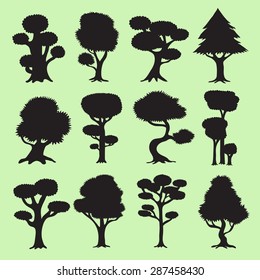 Tree silhouettes set