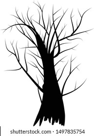 Tree silhouettes with sharp motifs