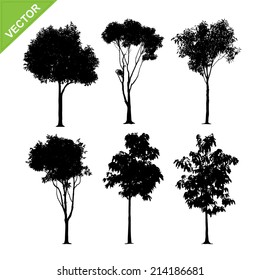 Tree Silhouettes Vector Stock Vector (Royalty Free) 218540047