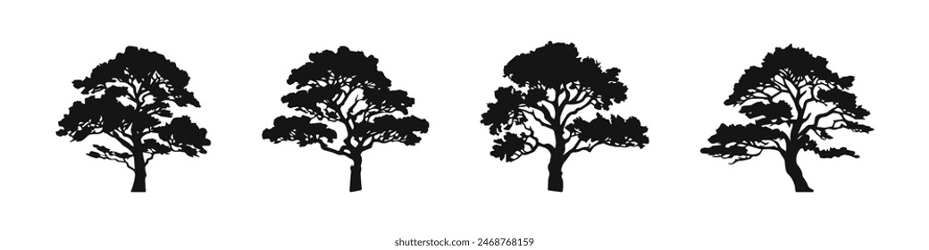 Tree silhouettes. Tree vector icons.