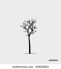 Silhouettes de árbol. Ilustración vectorial.