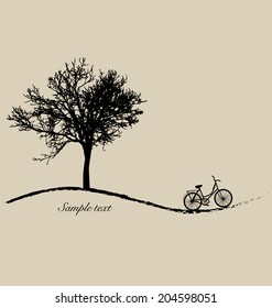 Silhouettes de árbol. Ilustración vectorial.