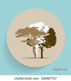Tree silhouettes. Vector illustration.