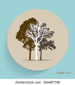 Tree silhouettes. Vector illustration.