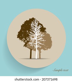 Tree silhouettes. Vector illustration.